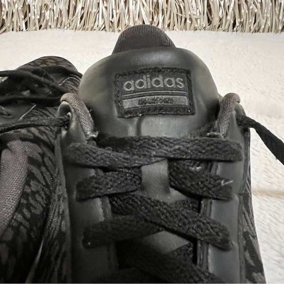 ADDIAS 11 Cloudfoam Black Grey Animal Print Sneaker Shoes Size 11 Lace Up Tennis - Picture 8 of 12